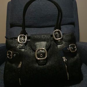 DKNY Black Fabric Handbag